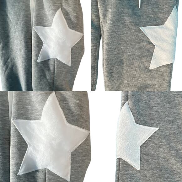 No Boundaries Graphic Jogger Lounge Pants Juniors S/CH (3-5) Gray White Stars - Picture 6 of 14